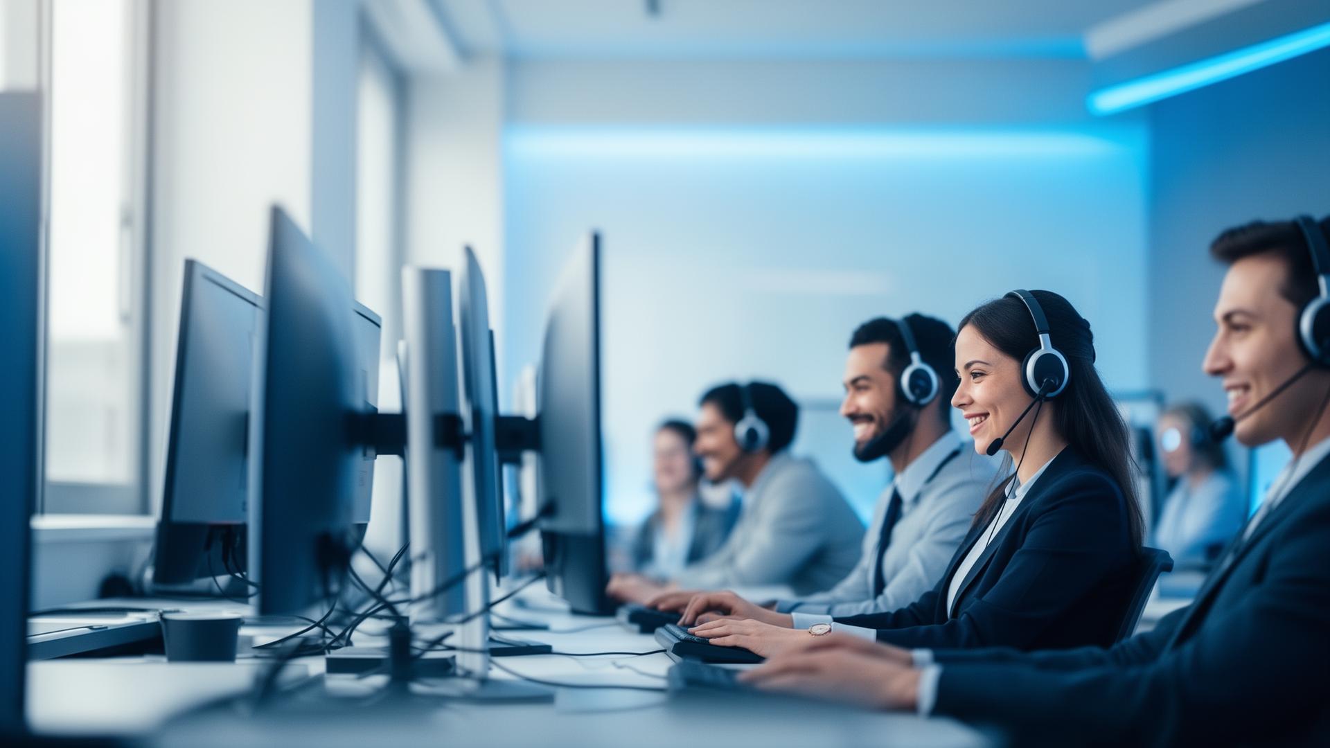 CallConnect call center agents in open space